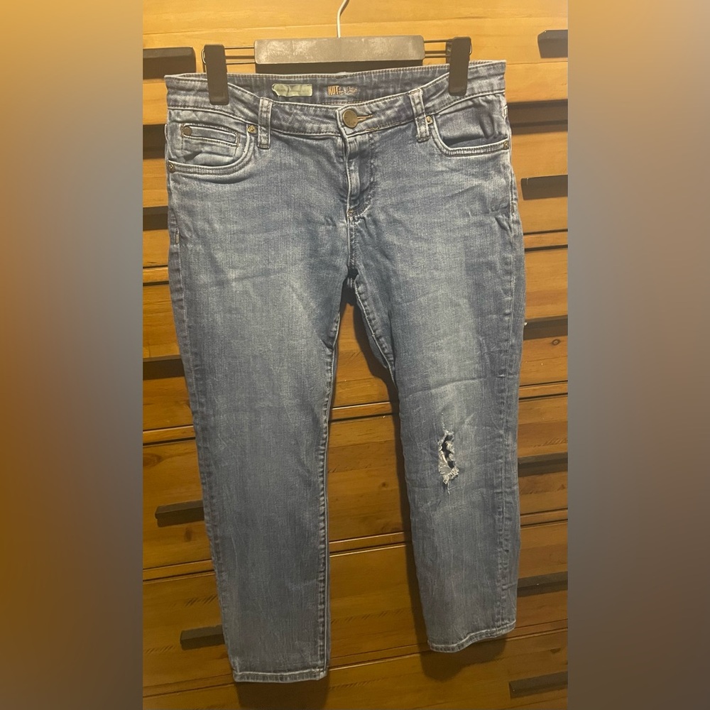 Kut from the Kloth Light Blue Distressed Ankle Jeans